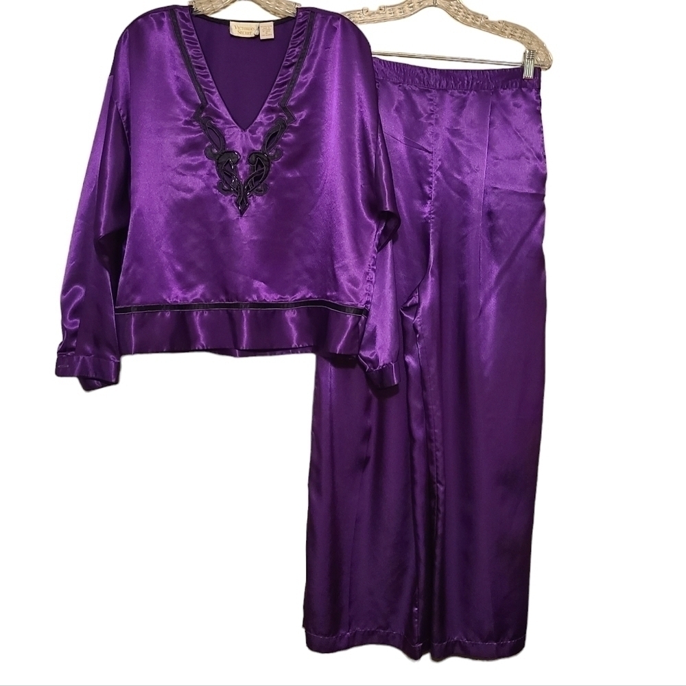 Victoria's Secret Gold | Purple Vintage Two-Piece Lounge Set (Size Medium)